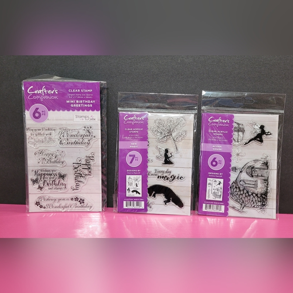 Crafter's Companion Clear Stamps Set Lot Of 3 Sets